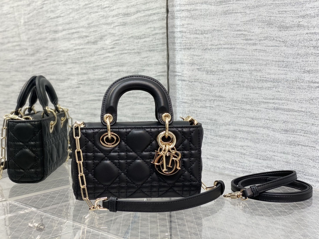 Micro Lady D-Joy Bag Black Cannage Lambskin